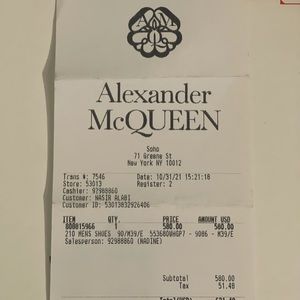 Alexander McQueen 6 1/2 boys white&Blue